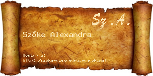 Szőke Alexandra névjegykártya